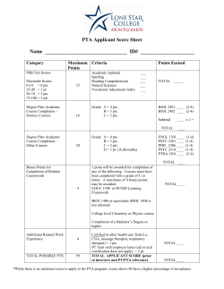 PTA Applicant Score Sheet