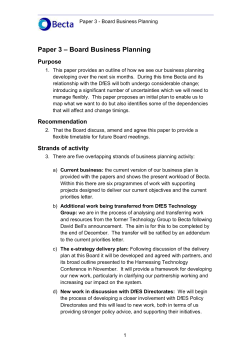Board Business Planning Timeline