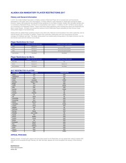 alaska usa mandatory player restrictions 2017 - Mat