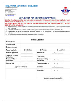 application for full time airport security pass