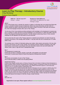 Learn to Play Therapy &ndash; Introductory Course