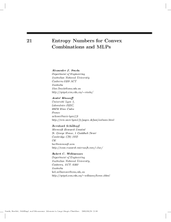 21 Entropy Numbers for Convex Combinations and MLPs