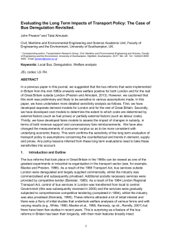 Evaluating the Long Term Impacts of Transport Policy: The Case of
