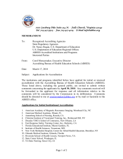 7777 Leesburg Pike Suite 314 N - Accrediting Bureau of Health