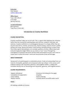 Introduction to Creative Nonfiction
