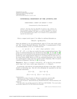 CONFORMAL DIMENSION OF THE ANTENNA SET Given a
