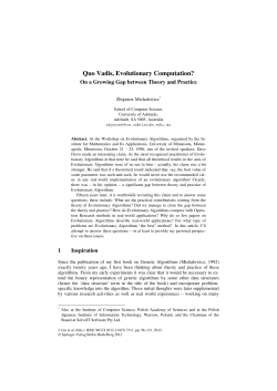 Quo Vadis, Evolutionary Computation?