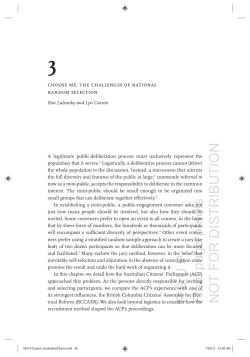 Choose Me: The Challenges of National Random Selection