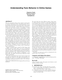 Understanding Toxic Behavior in Online Games