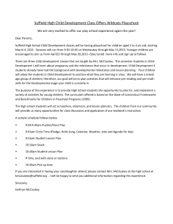 Suffield High Child Development Class Offers Wildcats Playschool