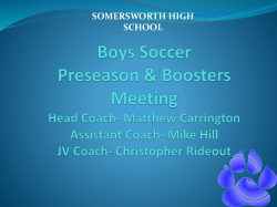 Winter Season Parent/Coaches/Athletes Meeting