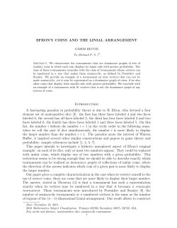 EFRON`S COINS AND THE LINIAL ARRANGEMENT Introduction A