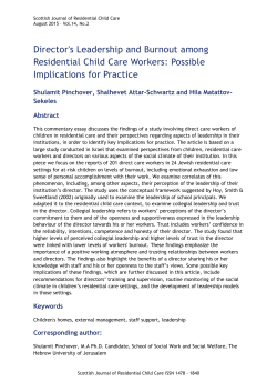 Director`s Leadership and Burnout among Residential Child