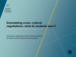 Dramatizing cross- cultural negotiations