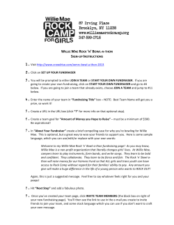 Crowdrise Instructions for Captains and Team Members