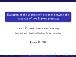 Evolution of the Wasserstein distance between the marginals of two