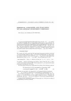 existence, uniqueness and evaluation of log-optimal