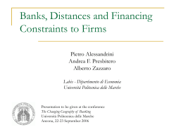 Banks, Distances and Financing Constraints to Firms