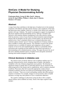 SimCare: A Model for Studying Physician Decisionmaking Activity
