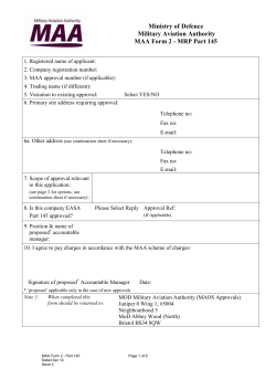 MAA form 2 (for companies seeking MRP part 145 approval)