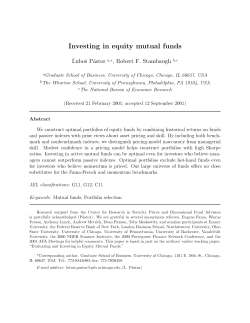 Investing in equity mutual funds - The University of Chicago Booth