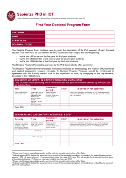 First year Doctoral Program Form