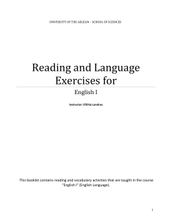 Reading and Language Exercises for