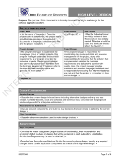 High Level Design Template
