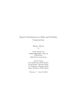 Equal Contributions to Risk and Portfolio Construction