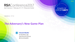 The Adversary`s New Game Plan