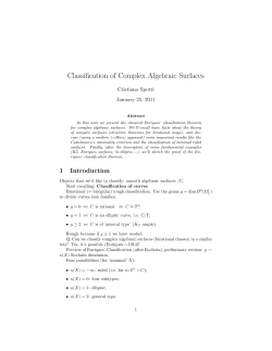 Classification of Complex Algebraic Surfaces