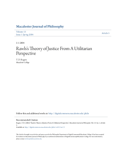 Rawls`s Theory of Justice From A Utilitarian Perspective