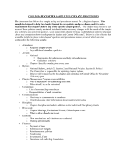 COLLEGIATE CHAPTER SAMPLE POLICIES AND