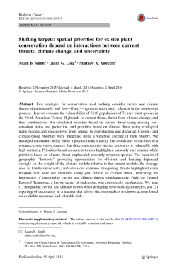 Shifting targets: spatial priorities for ex situ plant conservation
