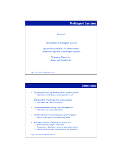Multiagent Systems Definitions