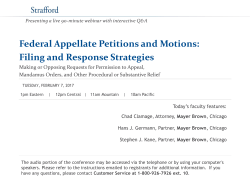 Federal Appellate Petitions and Motions: Filing and Response