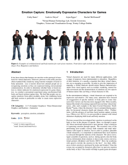 Emotion Capture: Emotionally Expressive Characters for Games