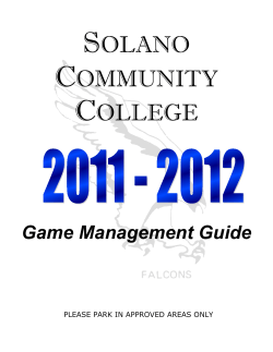 Game Management Guide - Solano Community College