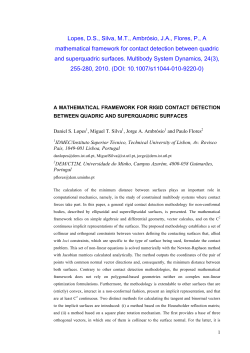 Lopes, D.S., Silva, M.T., Ambr&oacute;sio, J.A., Flores, P., A mathematical