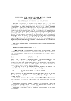 METHODS FOR LARGE SCALE TOTAL LEAST SQUARES