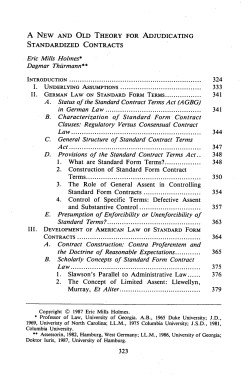 A New and Old Theory for Adjudicating Standardized Contracts