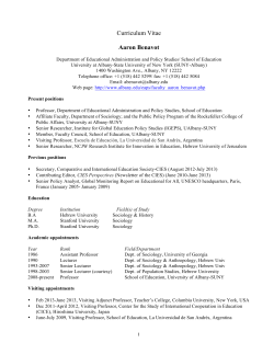 Curriculum Vitae Aaron Benavot