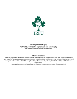 IRFU Age Grade Rugby Festival Guidelines for