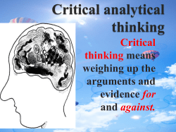 Critical analytical thinking
