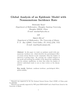 Global Analysis of an Epidemic Model with