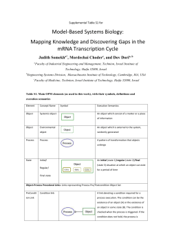 Judith Somekh a* , Mordechai Choder c , and Dov Dori a, b