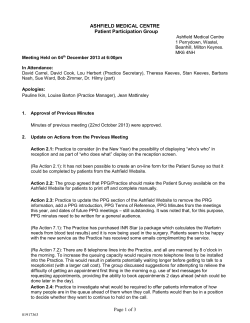 PPG Minutes December 2013