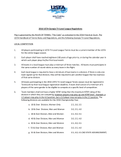 2016 USTA Georgia Tri-Level League Regulations Play is