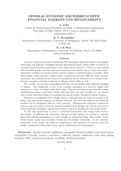 general economic equilibrium with financial markets and retainability