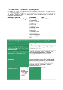 Indicator Matrix 2016 - Department of Science and Technology